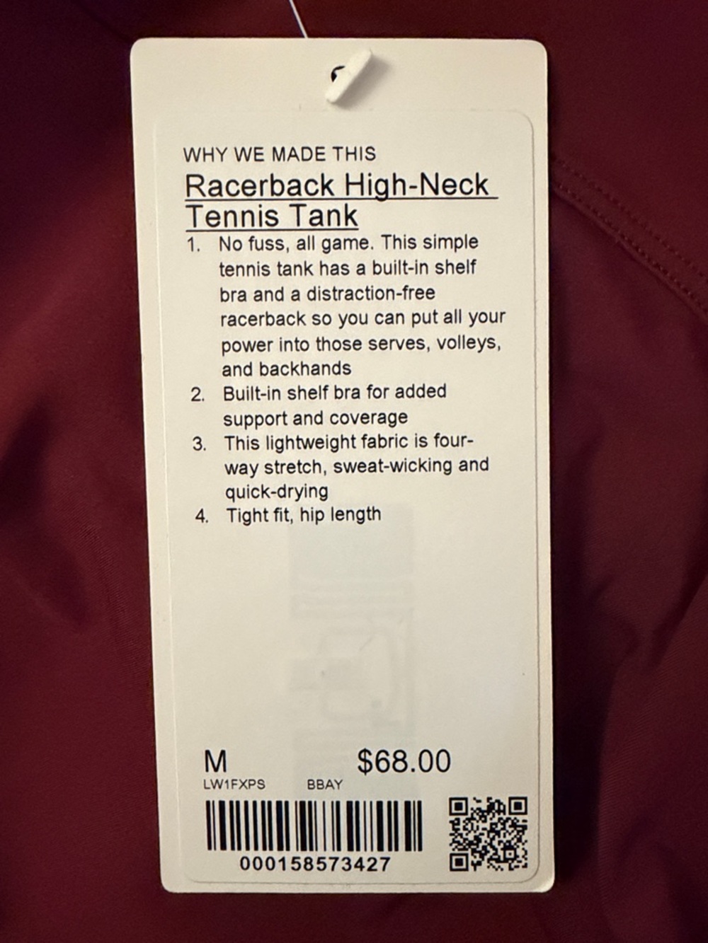 lululemon athletica Racerback High-Neck Tennis Tank - Burgundy